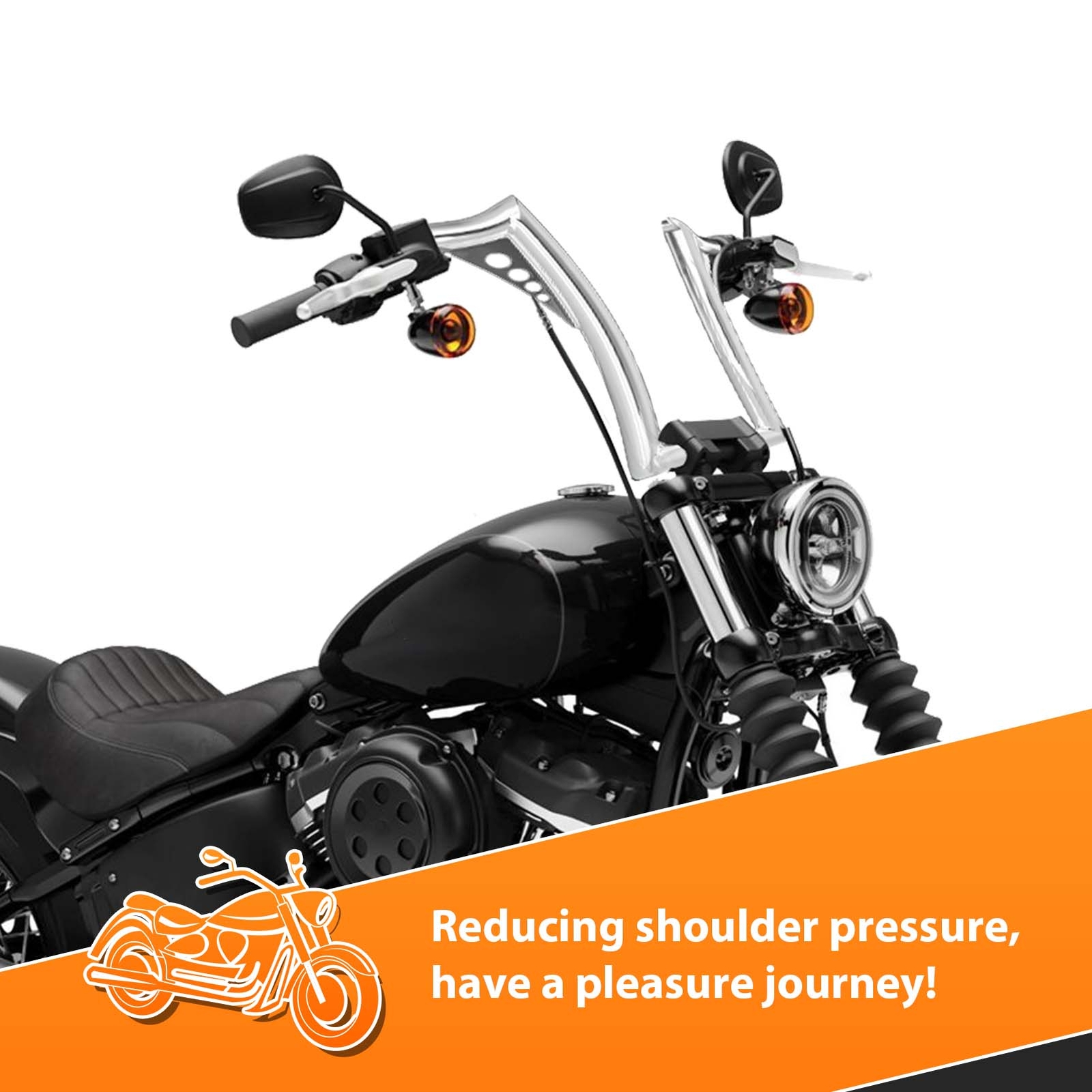 12″ 14″ Rise Pre-Wired Meathook Ape Hanger Bar Handlebar For Harley Dyna Softail
