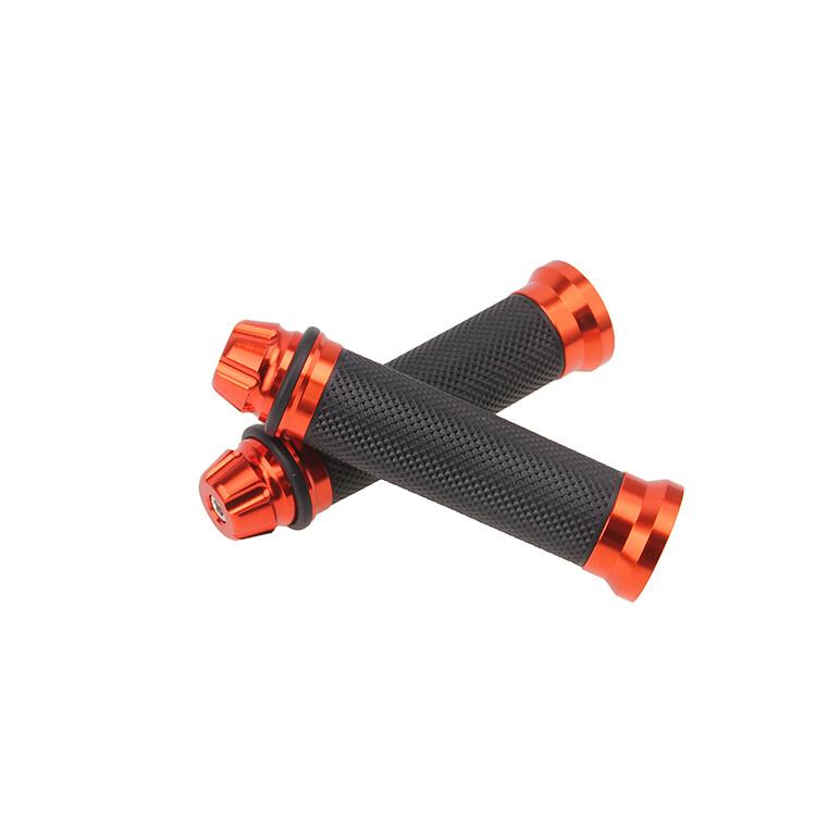 2pcs 7/8″ 22mm Orange Motorcycle Handlebar Grips Rubber None-Slip For Honda