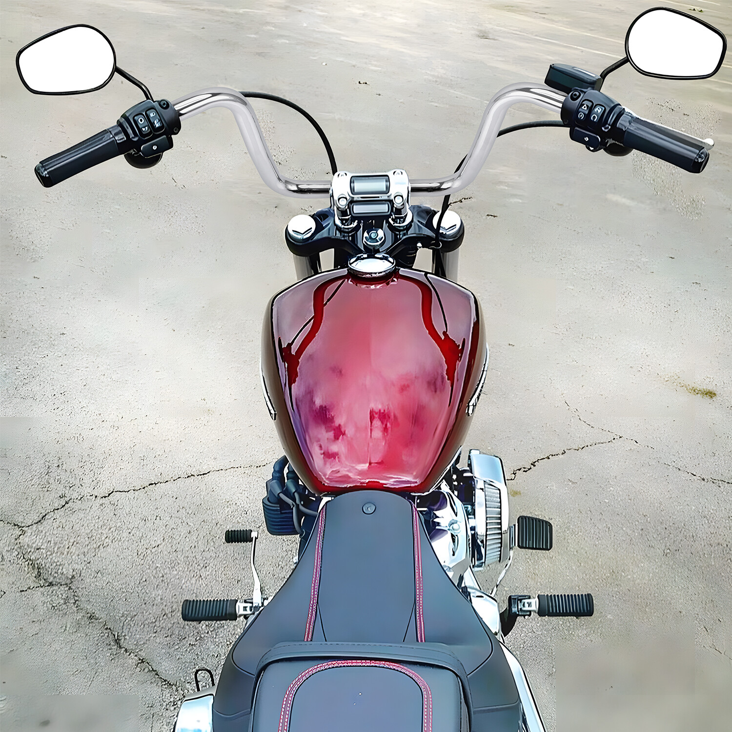 12″ Rise Ape Hanger Handlebar 1 1/4” For Harley 1200 Dyna Low Rider Road King