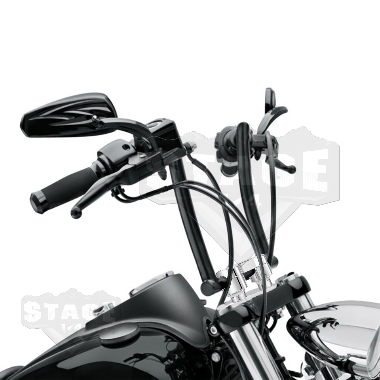 MOFUN 2″ Risers 1″ Handlebar Clamp For Harley Dyna Sportster Softail FLS FLSTC