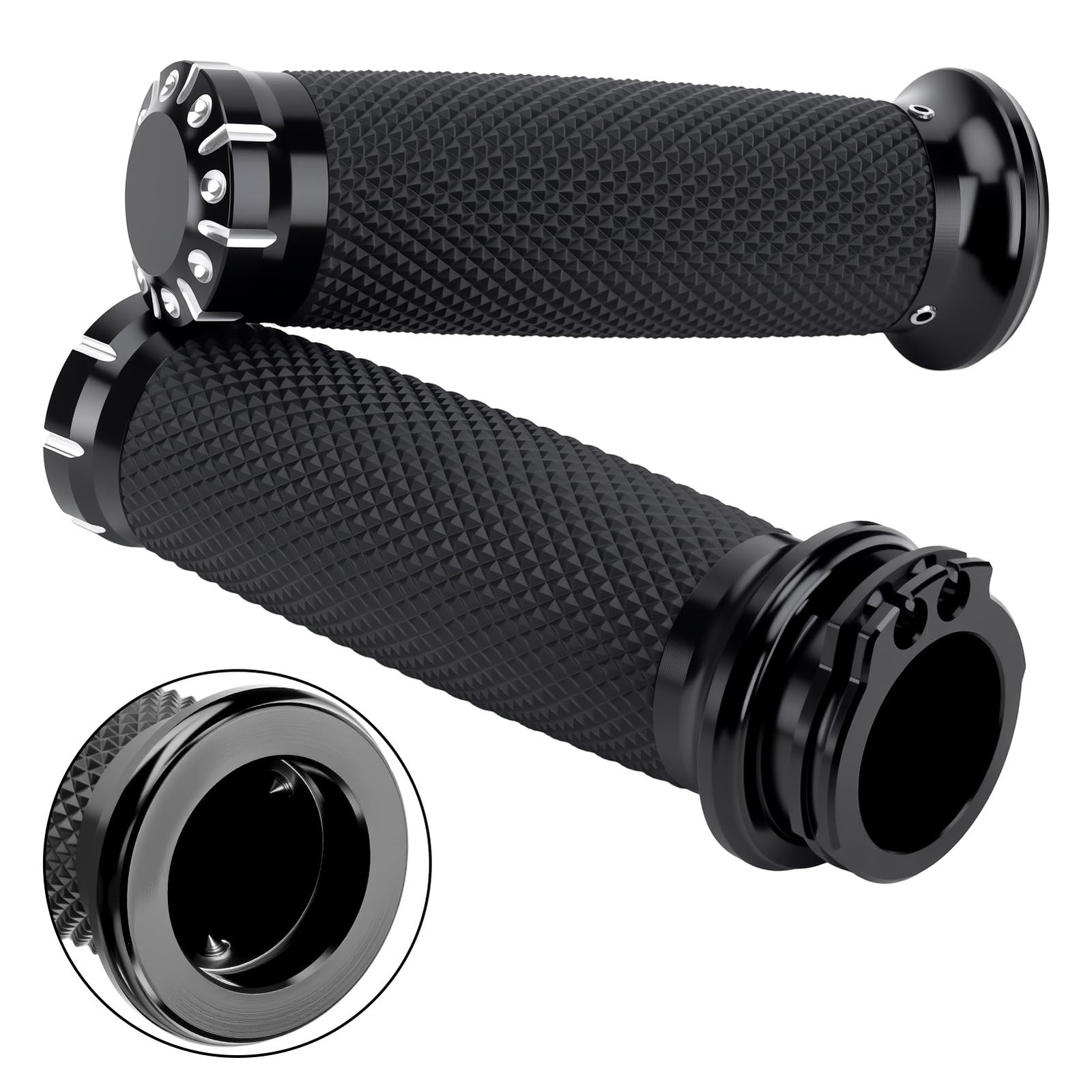 1 Inch Hand Grips 25mm Motorcycle Handlebar Grips Cable Throttle for Harley D…