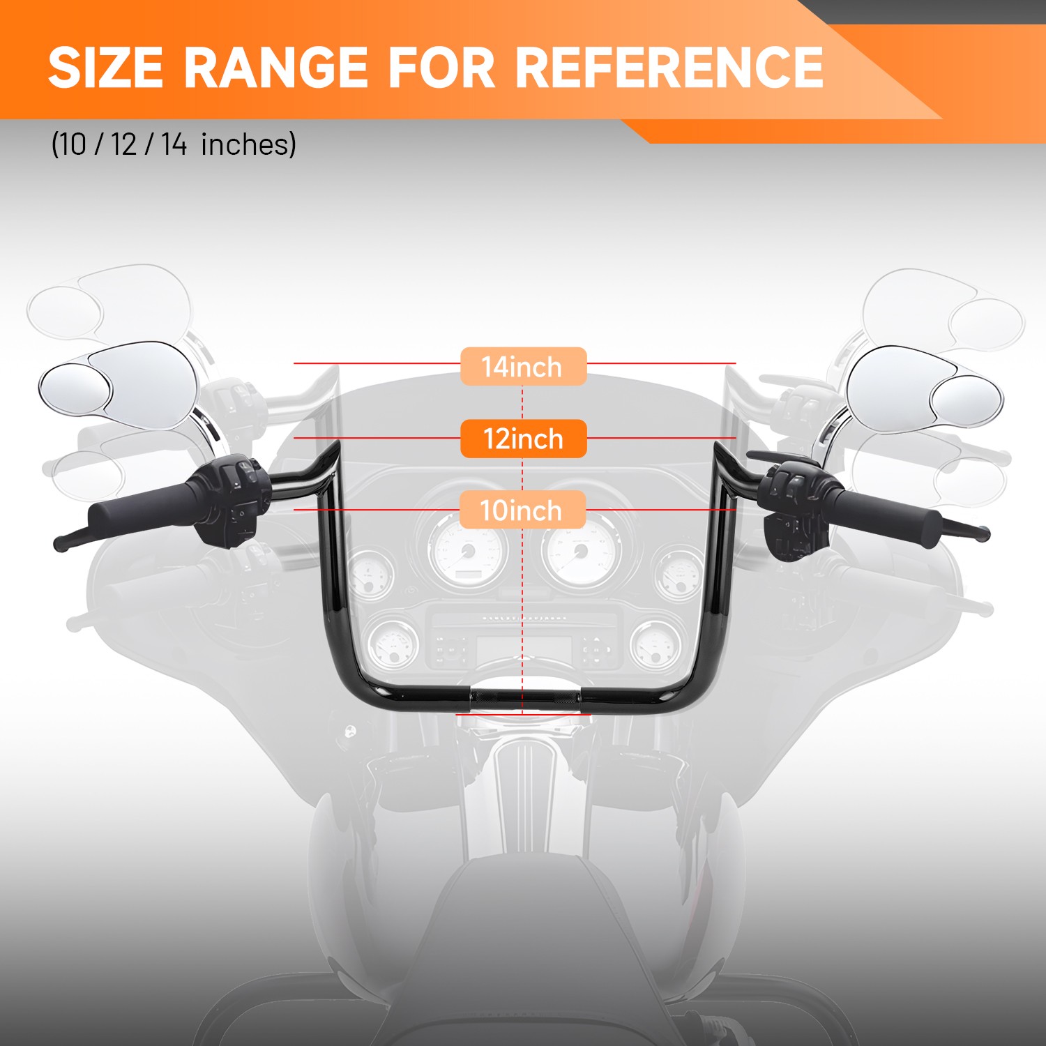 Heavy Duty 12″ Pre-Wired Meathook Ape Hanger Handlebar For Harley Street Glide