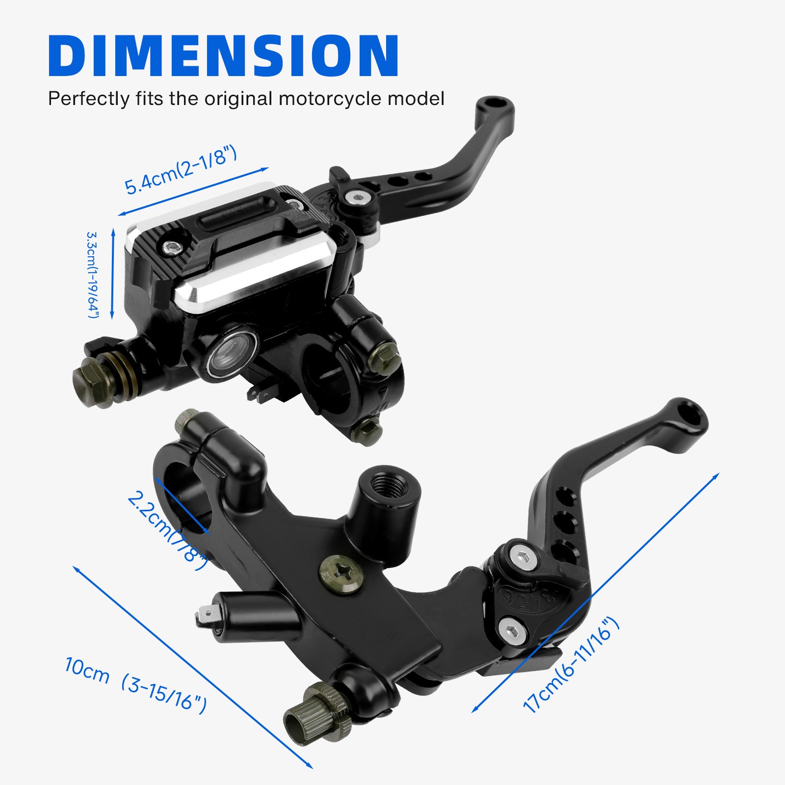 2pcs 7/8” Brake & Clutch Master Cylinder Reservoir Lever For Hawk 250 Enduro