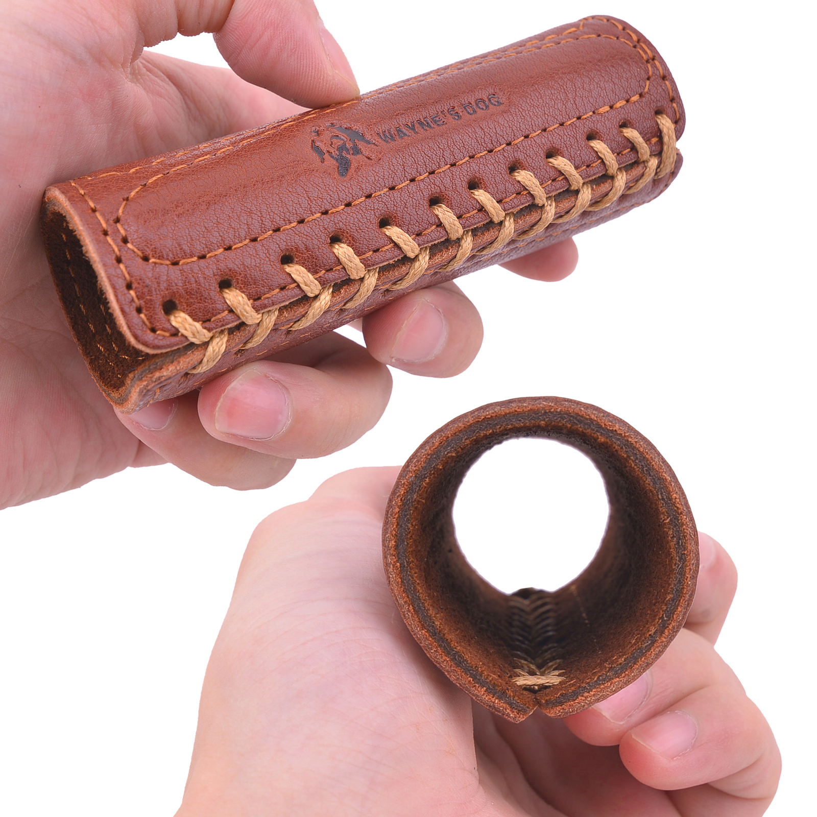 Genuine Cowhide Leather Motorcycle Handlebar Grips Handlebar Cover in Brown