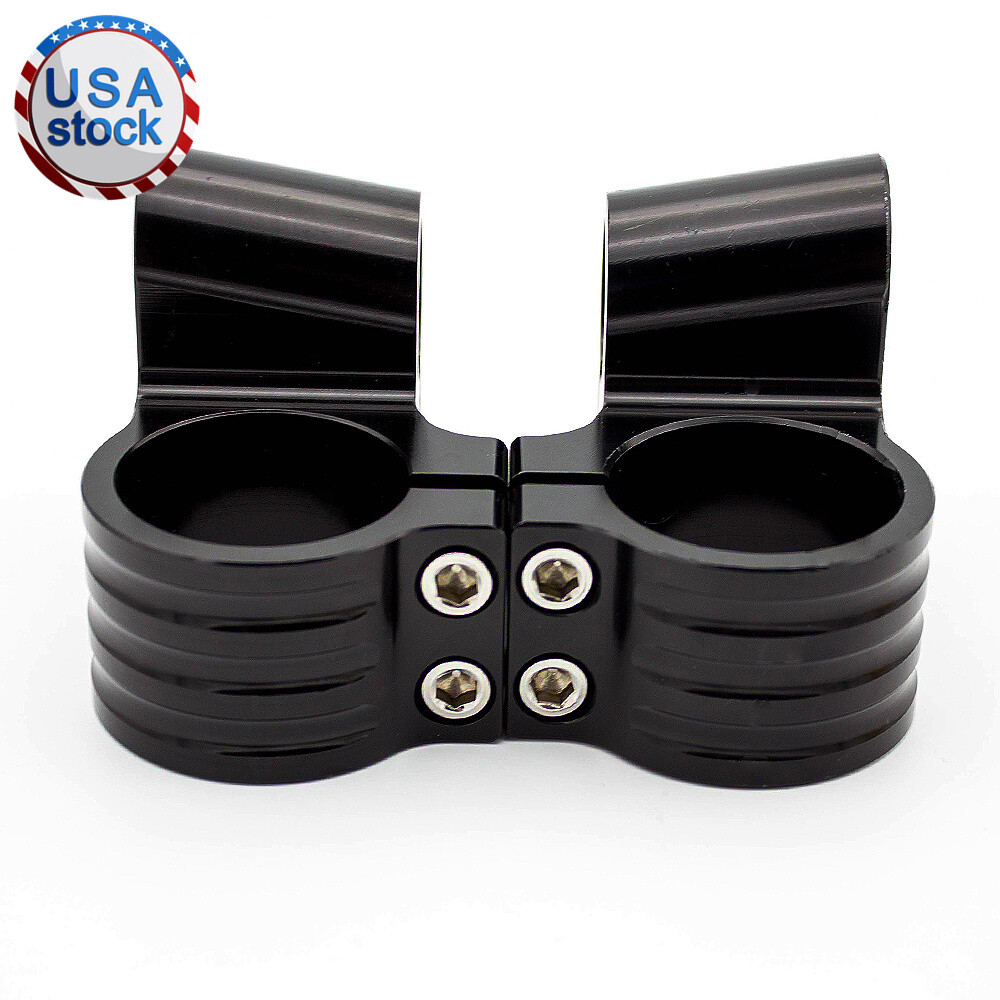 CNC Black 50mm Riser Fork Tube Clip On Handlebar Heads Mount Handle Clamp