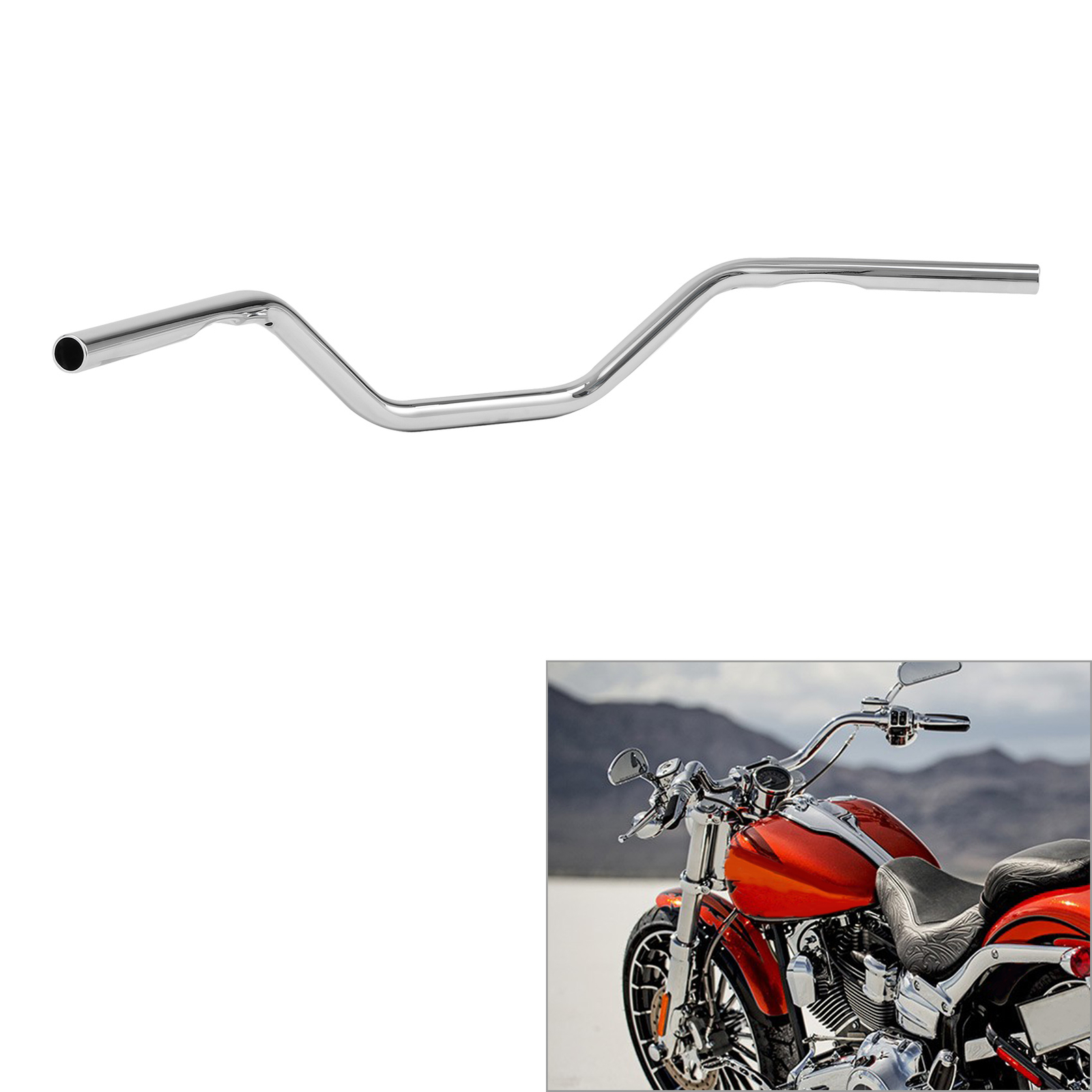 5” Rise 1″ Ape Hanger Bar Handlebar Fits For Harley Sportster 883 1200 Softail