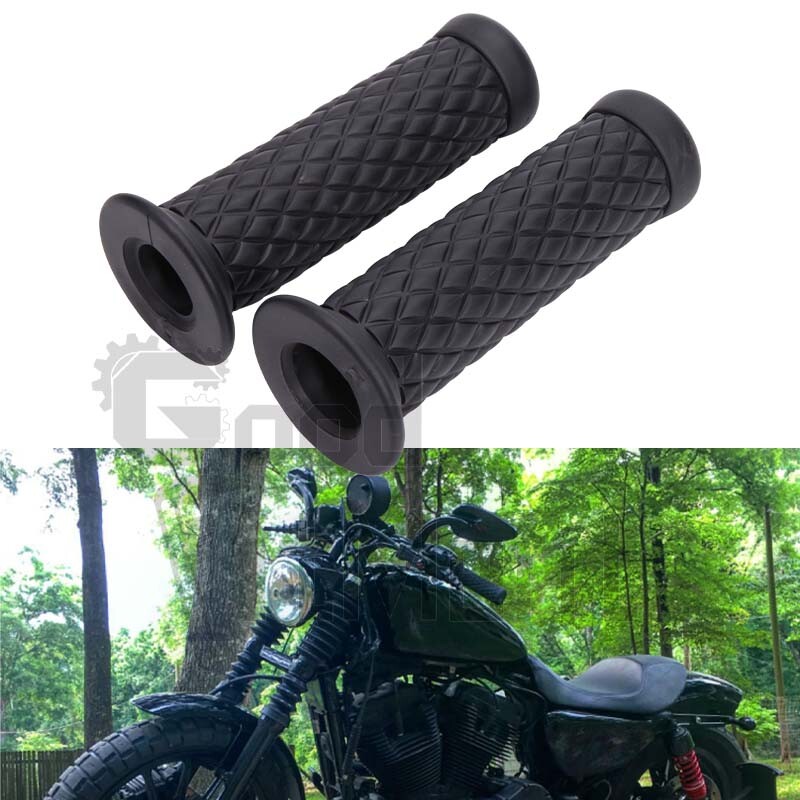 Motorcycle 7/8″ Hand Grips Handlebar Gel Rubber For Honda Suzuki Yamaha Kawasaki