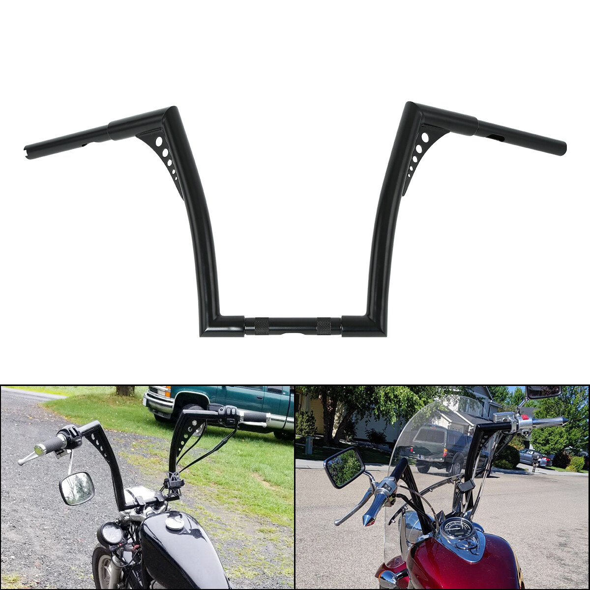 10/12/14/16/18/20″ Rise Ape Hanger Handlebar Fit For Harley Sportster FLST FXST