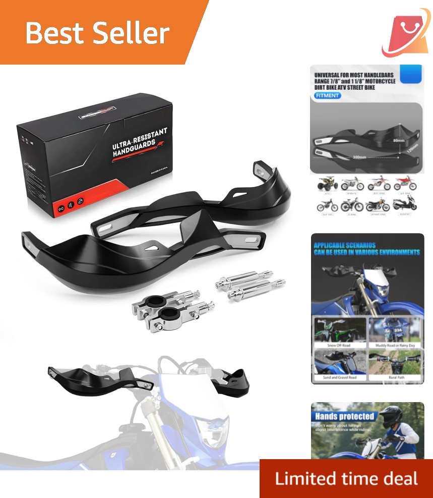 Dirt Bike Handguards Aluminum Plastic 7/8 1 1/8 Inch Universal Fit