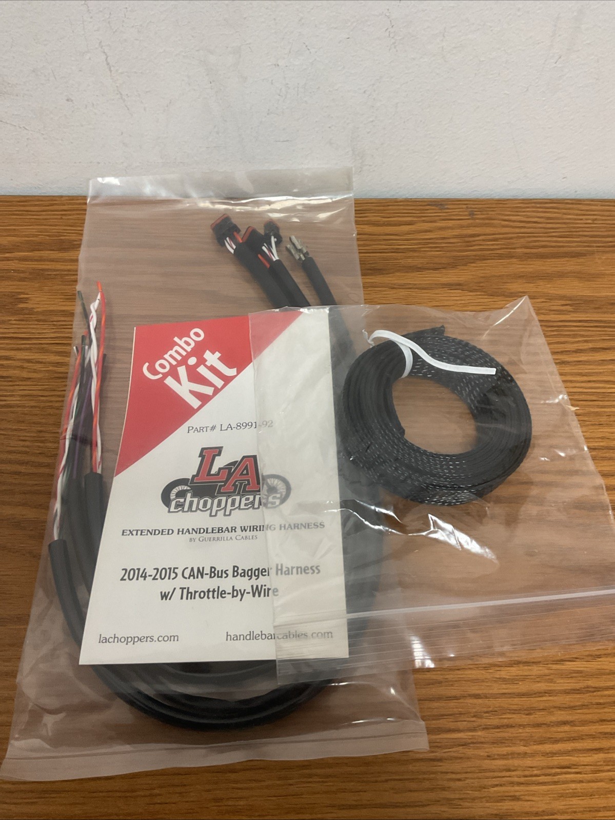LA Choppers Black Vinyl Handlebar Cable and Brake Line Kit LA-8052KT2-16B