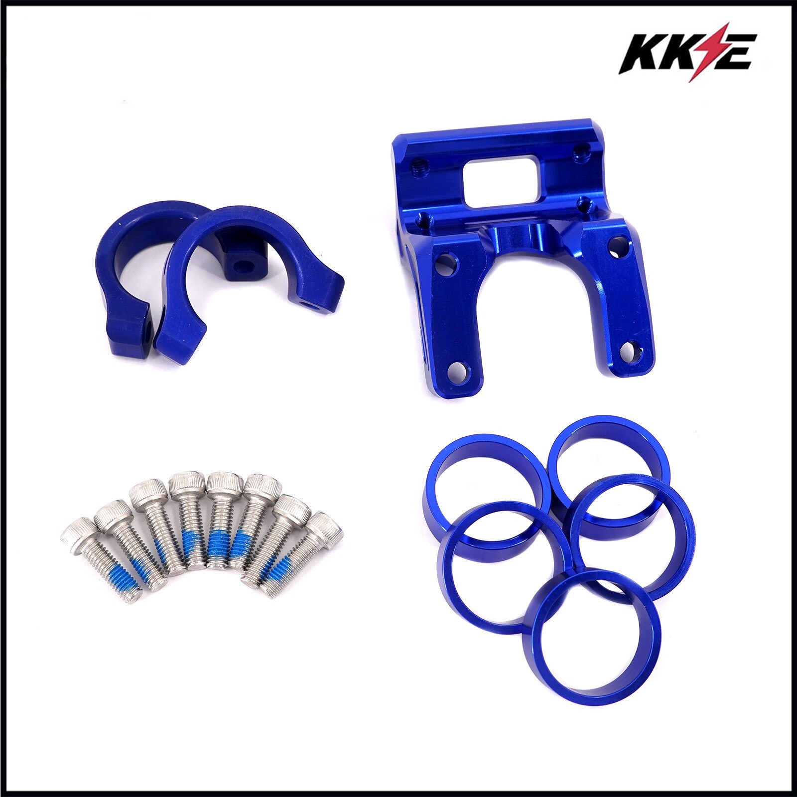 KKE Handlebars Risers Kit Fit Sur-Ron X/ Light Bee e-Bike Brackets Pads CNC Blue