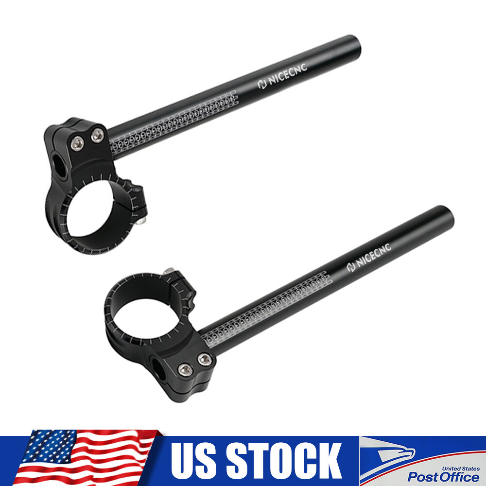 7 Degree Clip-on Handlebars Universal Fit 50mm Fork Tube For Honda Suzuki Ducati