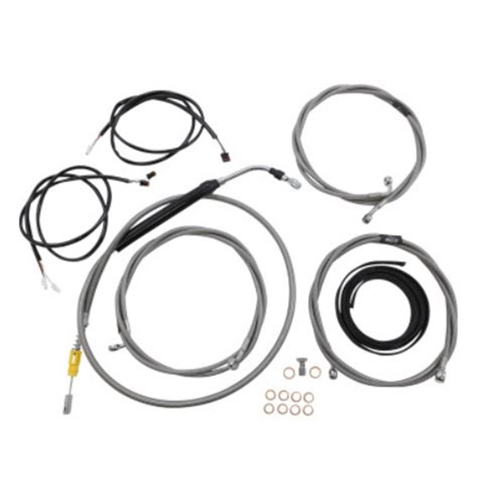 Cable Kit – 15″ – 17″ Ape Hanger Handlebars – ABS – Stainless LA-8056KT3-16