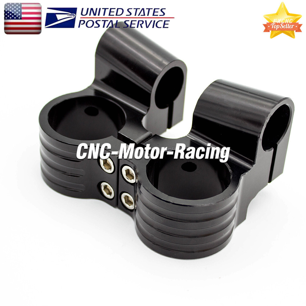 54mm Rised 1inch Fork Clip Ons Handlebars Heads Mount Clamps CNC 10 Degrees USA