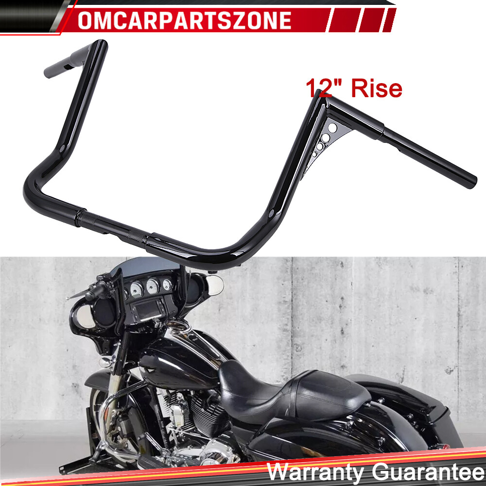 12″ Inch Handlebar Rise Ape Hangers For Harley Touring Electra Street Glide 82+