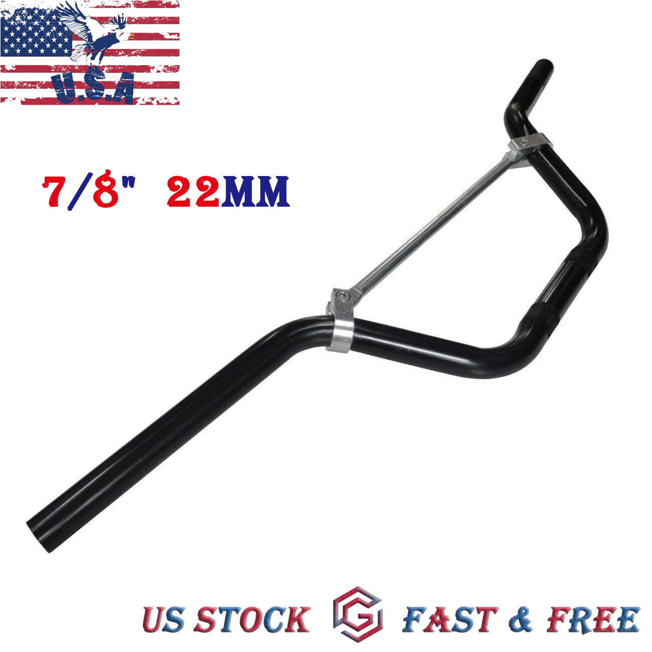 7/8″ Mid Handlebars Handle Bars Fit ATV Pit Dirt Bike Offroad Motorcycle Black+