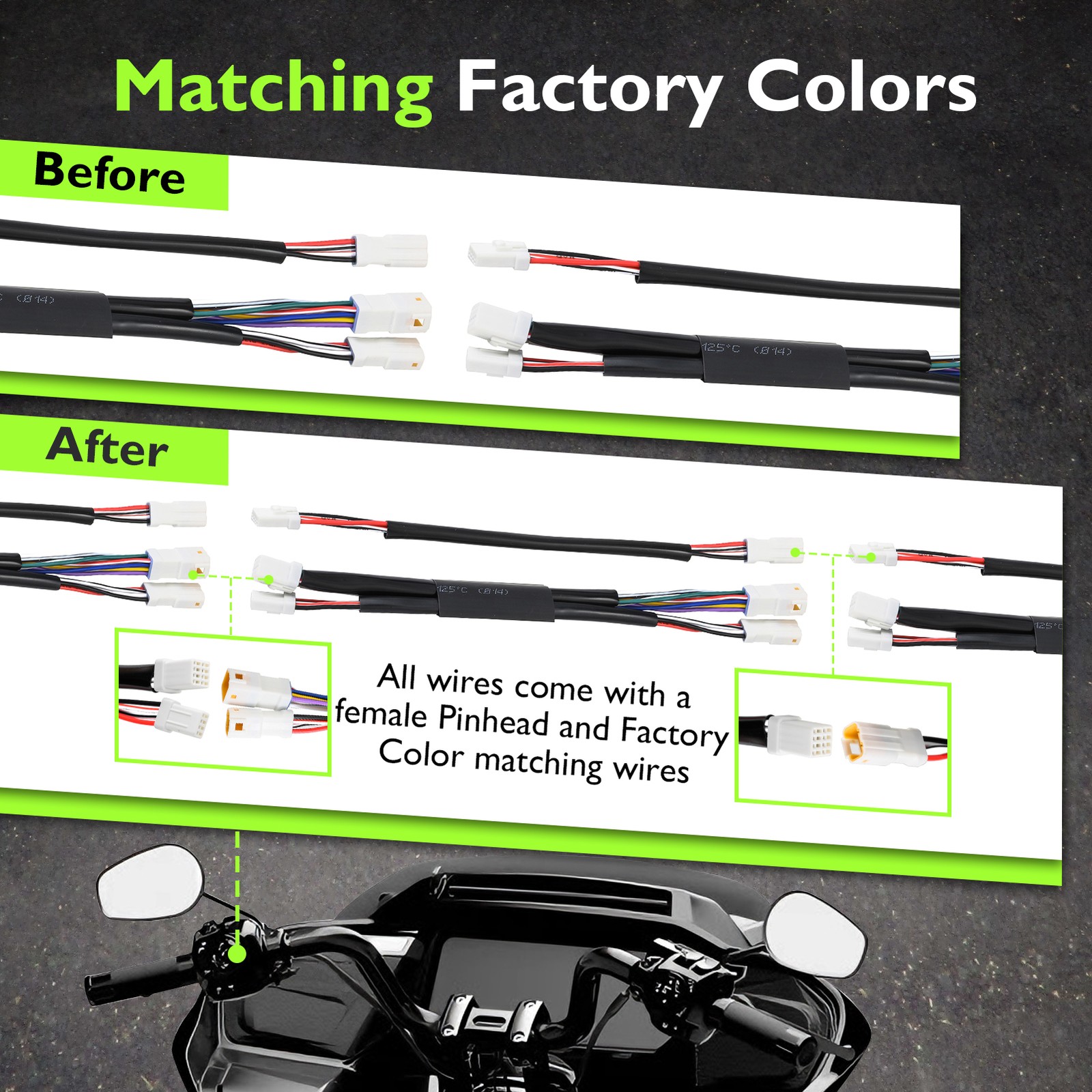 12″ Black Bagger Handlebar + 16″ Wiring Extension For Harley CVO Street Glide ST