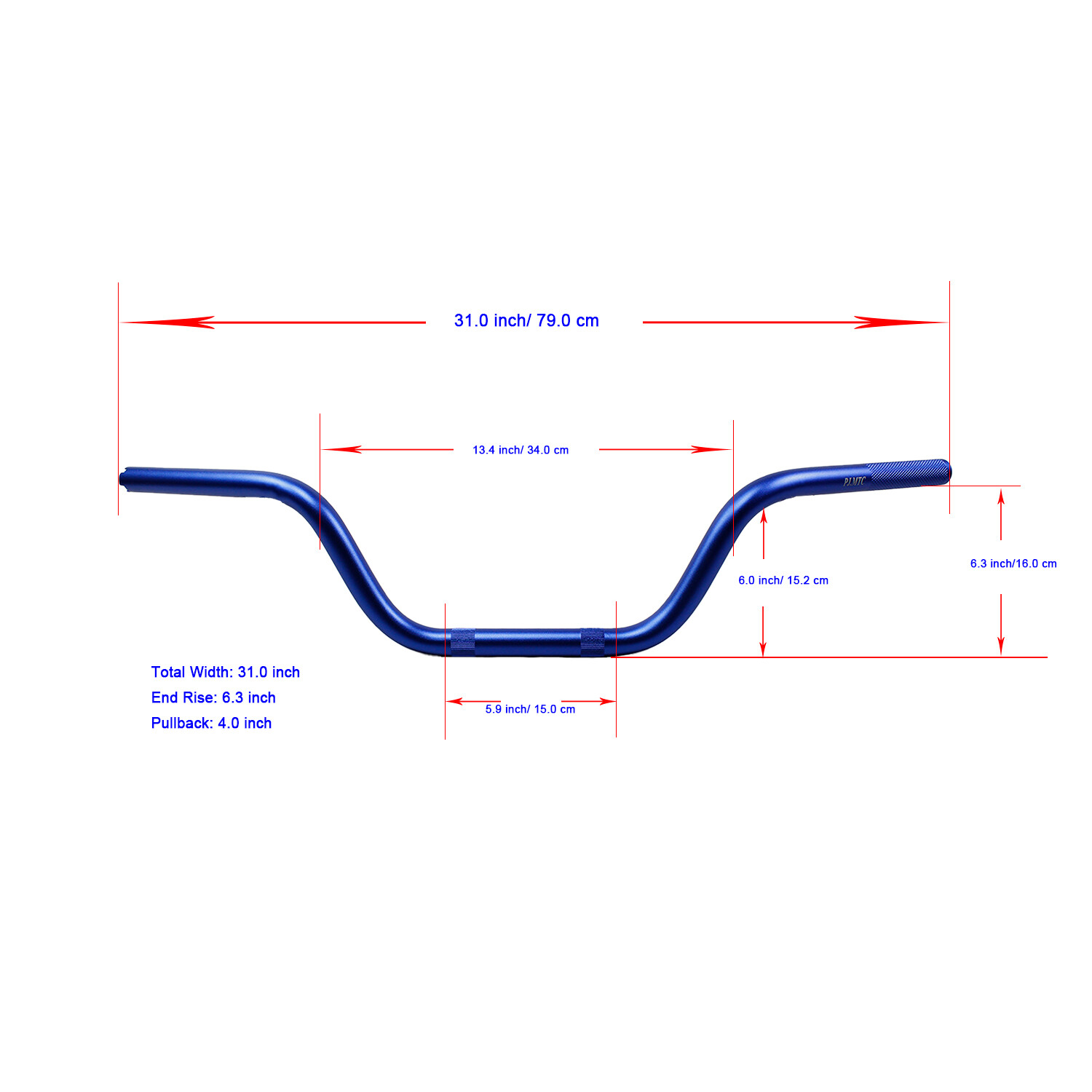 6″ Tall Aluminum 1″ Blue Handlebar for Harley Street Bob Low Rider Road King FXD