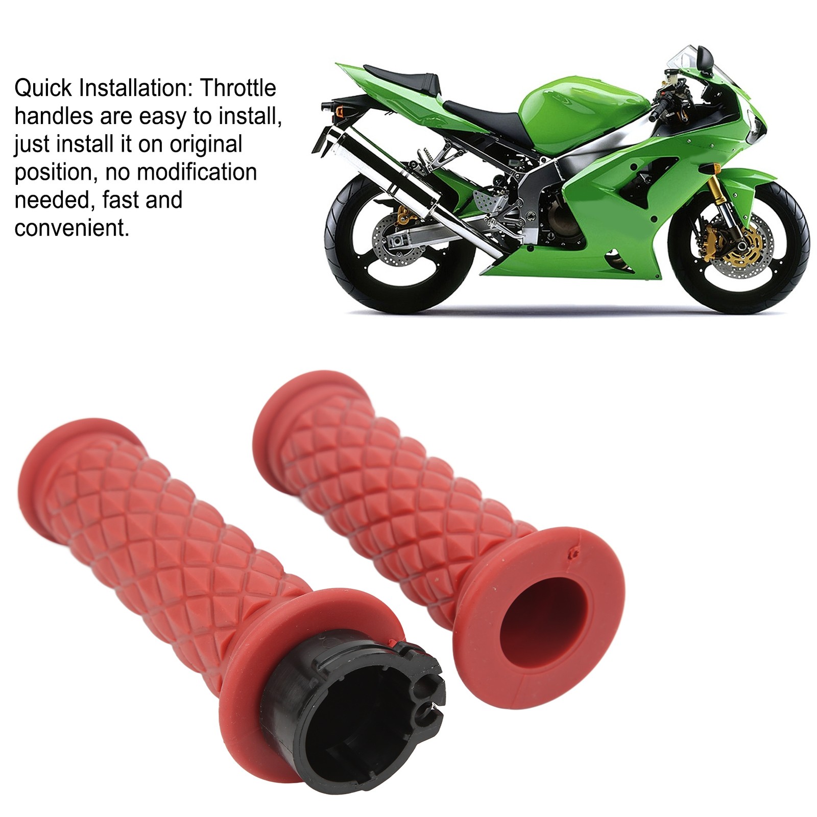 1 Pair Motorcycle Handle Grip 25mm Left Right Universal Throttle Handle Repl