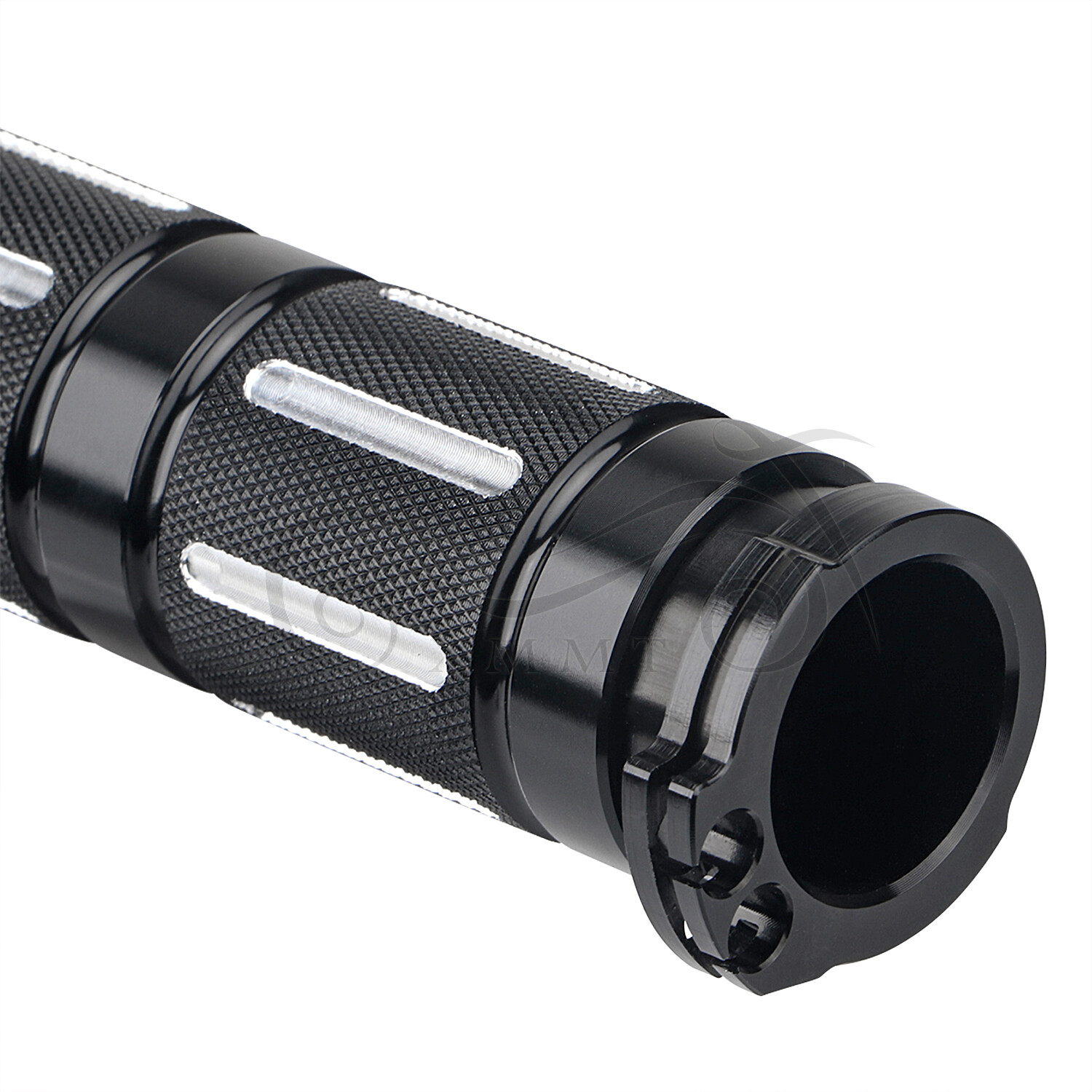 Black CNC Billet Aluminum 1″ Handlebar Hand Grips For Harley Touring Sportster