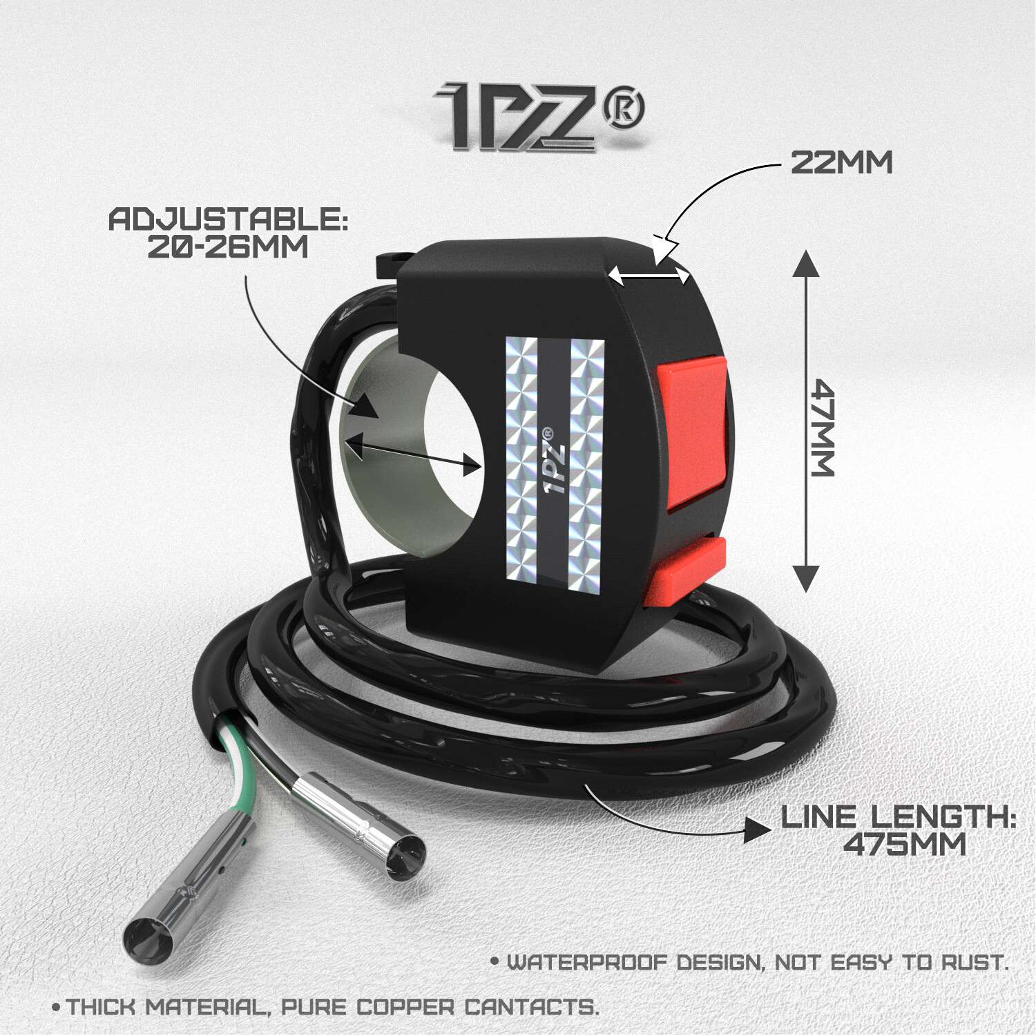 7/8″ Twist Throttle Control Grip Cable Kill Switch For 4-stroke Bike Chinese ATV