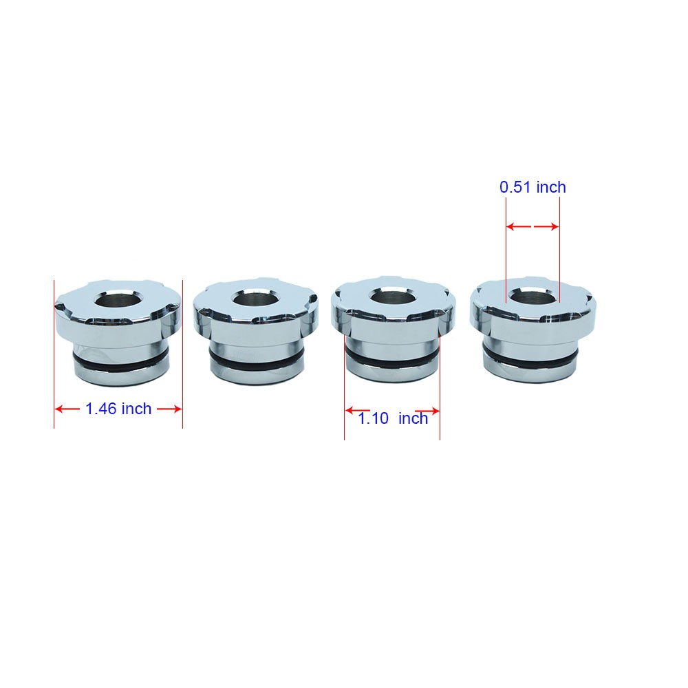 Aluminium 4PCS Chrome Handlebar Riser Bushings For Harley 97-03 XL 86-17 Softail