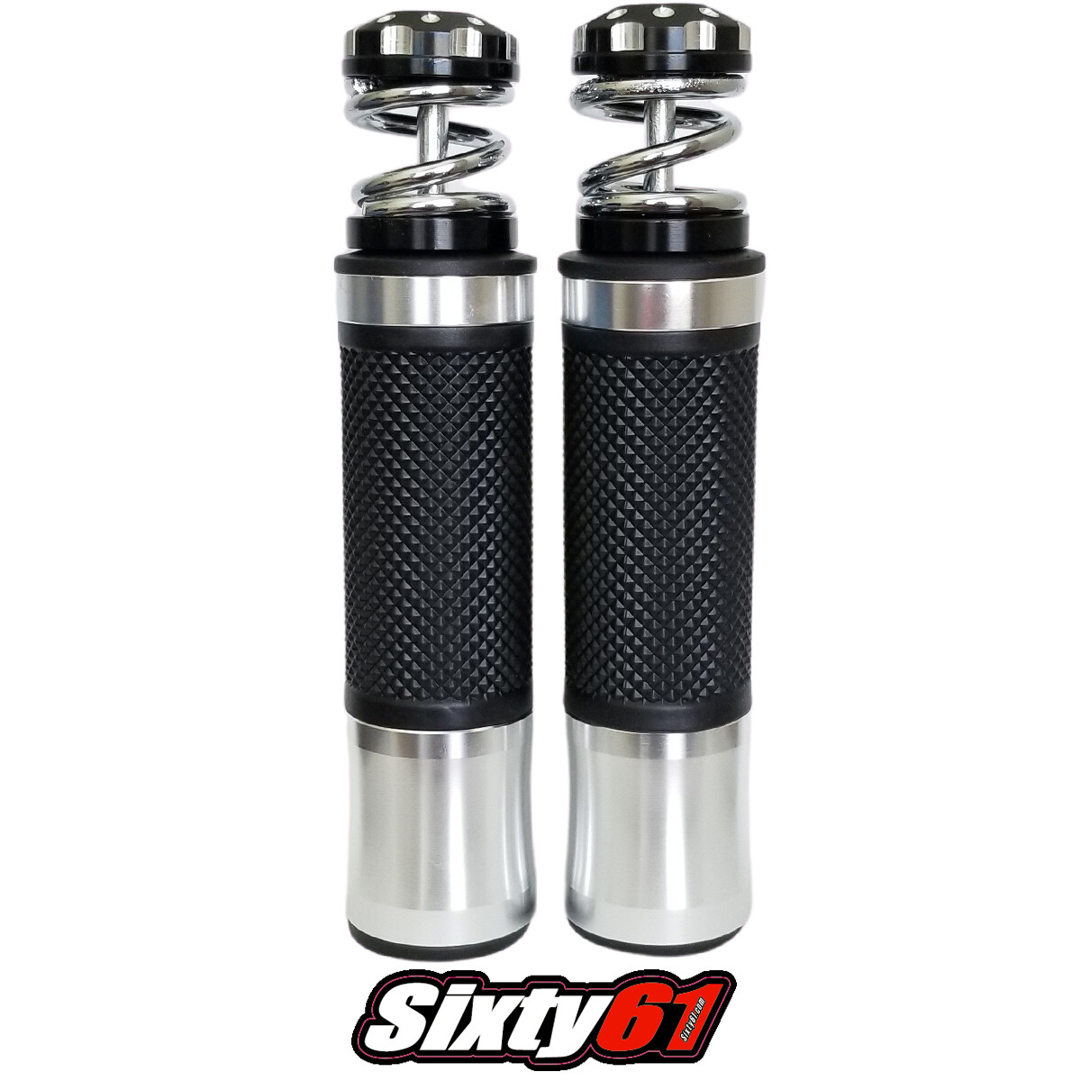 Suzuki Hayabusa Black and Chrome Hand Grips 2008-2017 2018 2019 2020 Comfort Gel