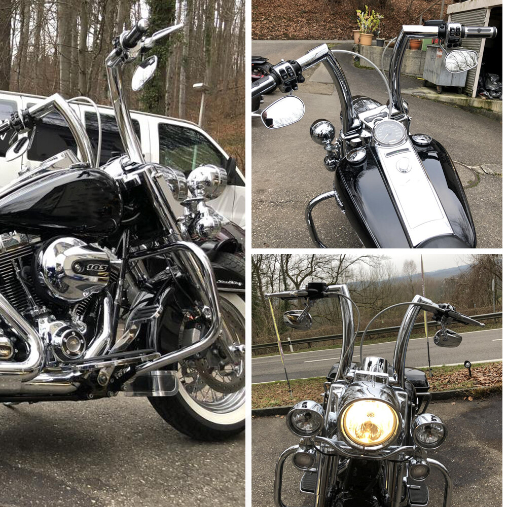 12” DNA MONSTER APE HANDLEBARS FAT BAR 2″ FOR HARLEY BREAKOUT CVO SOFTAIL BLACK