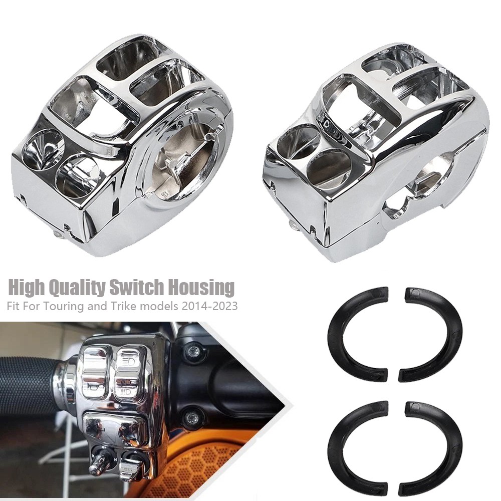 Chrome Hand Control Switch Housing Cover For Harley Street Glide Road King 14-23