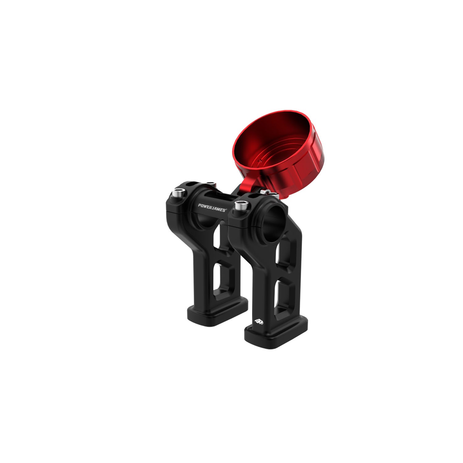 5″ Black Risers with Red Gauge Mount Bracket for Harley 18-25 Fat Bob FXFB FXFBS