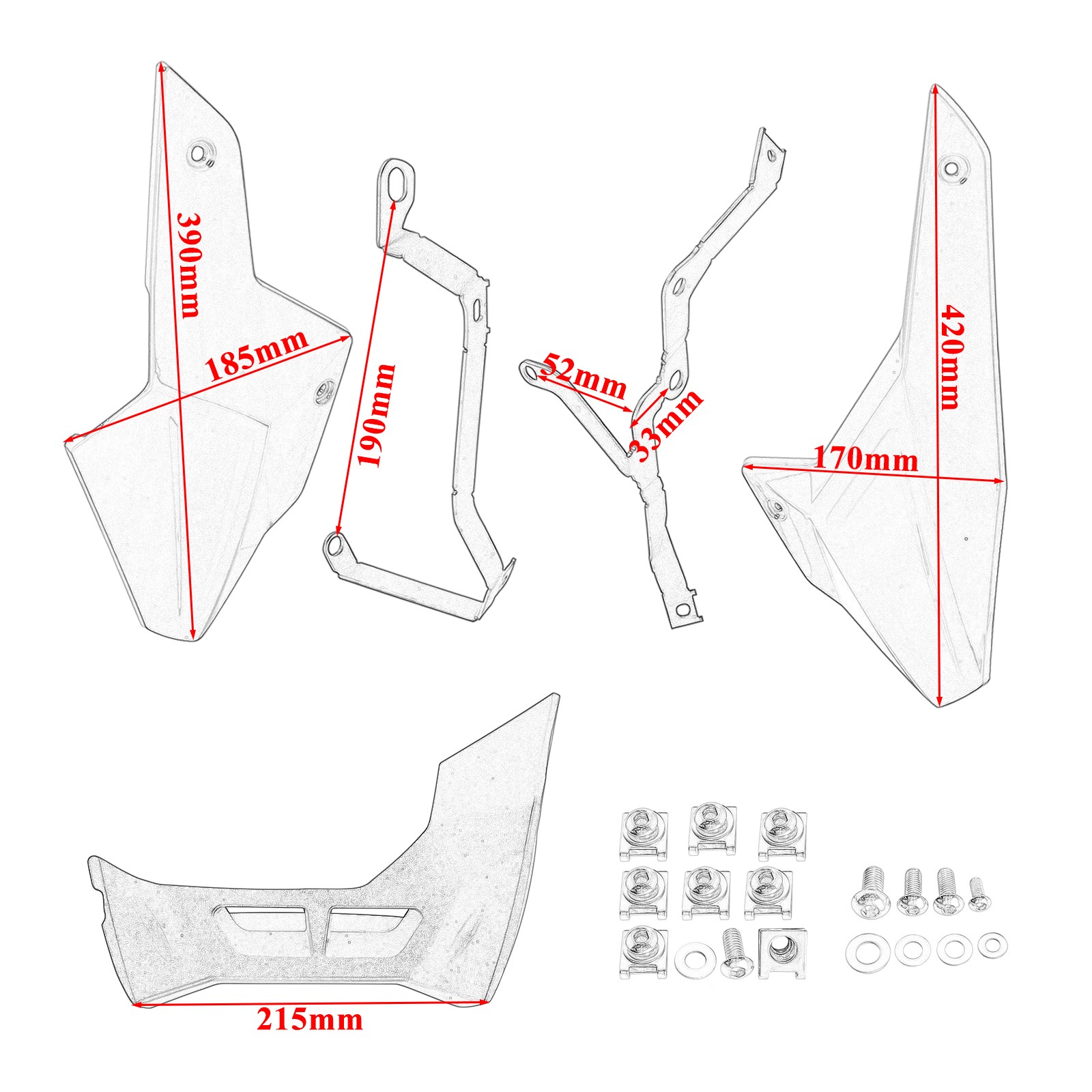 Lower Engine Spoiler Cowling Belly Pan Kit For BMW F900R F900XR 2020-2024