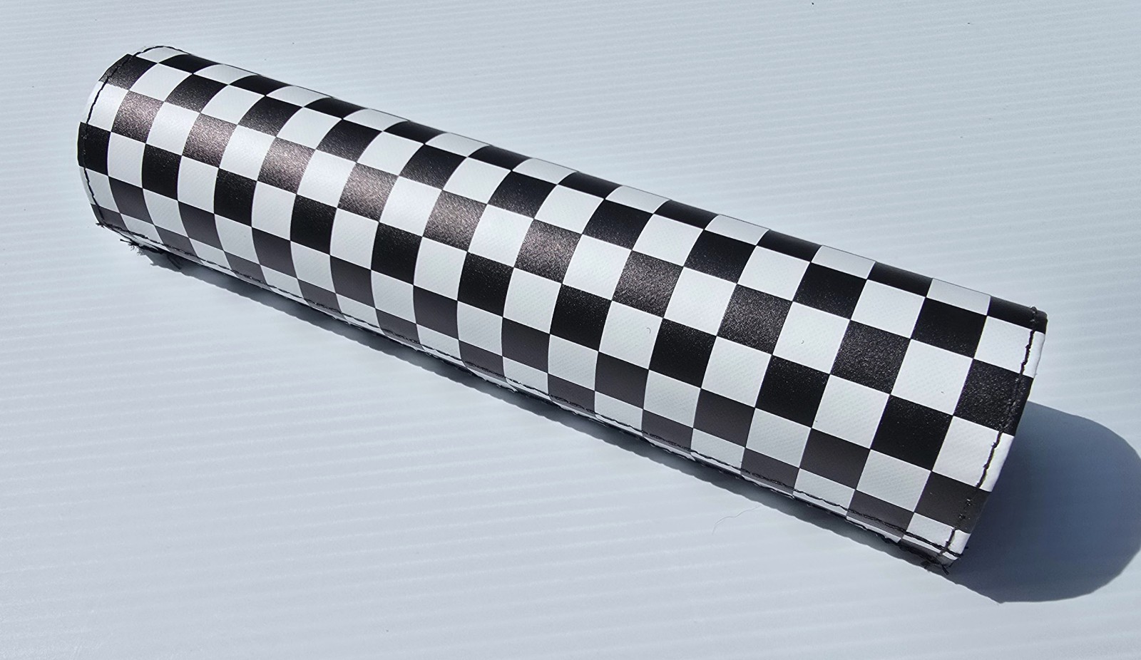 Checkered Flag Vintage Design Motorcycle Bar Pad 10″ Matte Finish