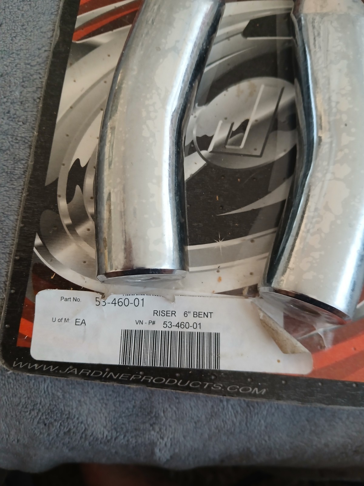 JARDINE, UNIVERSAL FIT, RISER 6″ TALL, BILLET ALUMINUM BENT, P/N#53-460-01.#