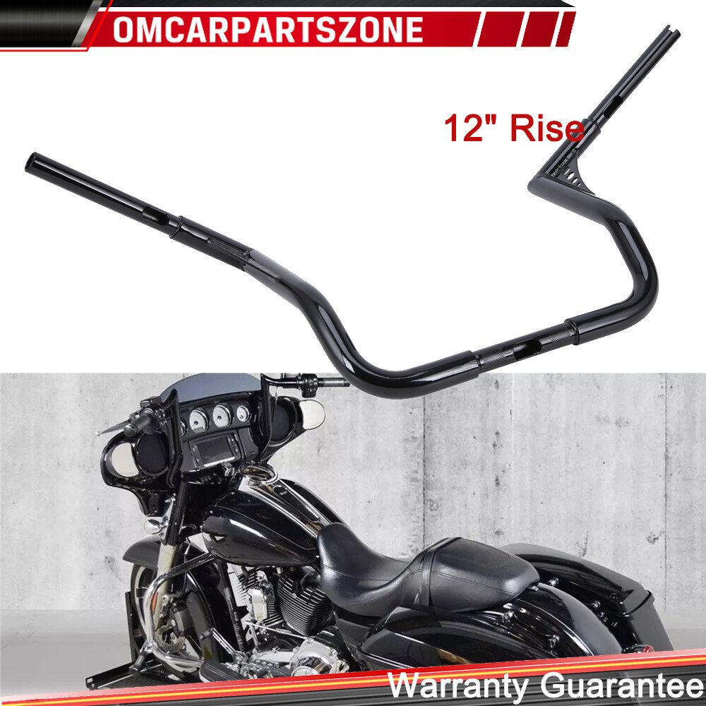 12″ Inch Handlebar Rise Ape Hangers For Harley Touring Electra Street Glide 82+
