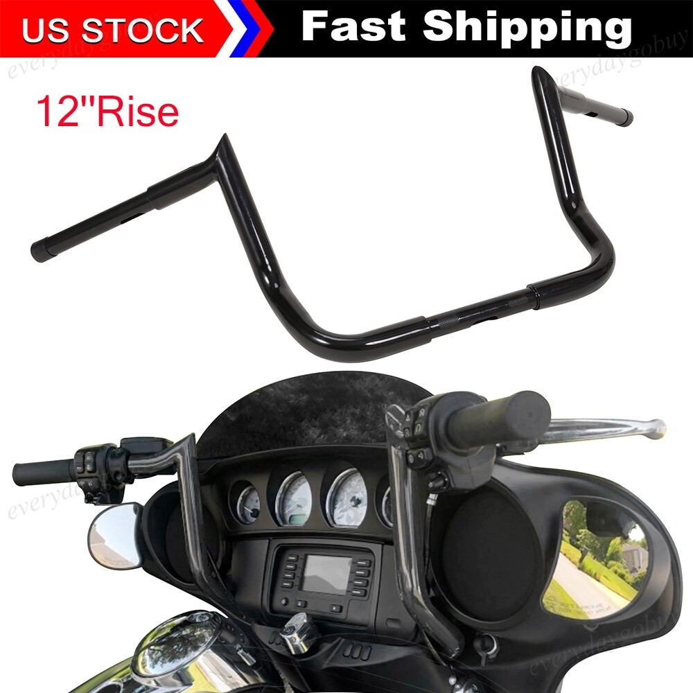 12 inch Rise Meathook Ape Bar Handlebar For Harley Touring Street Glide 1986-UP