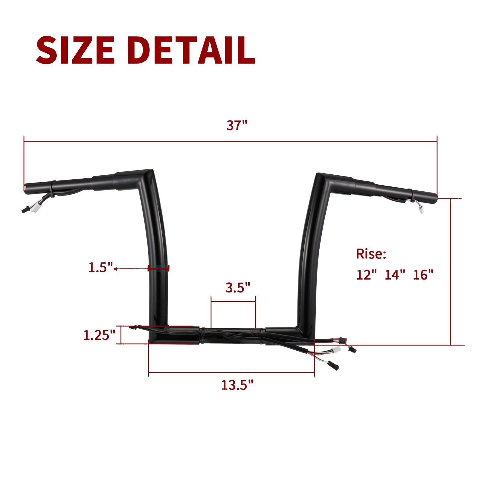 12 inch Prewired Ape Hanger Handlebar for 2016-2023 Harley Road Glide Special
