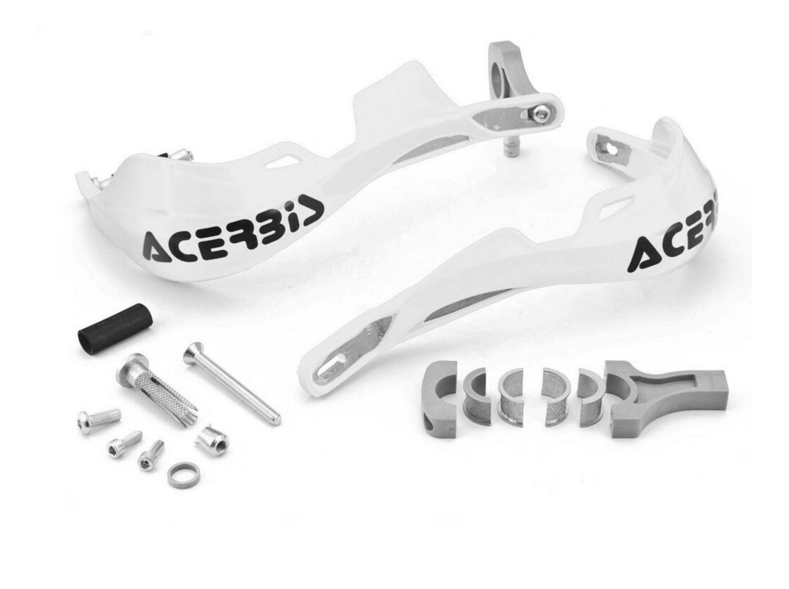 Acerbis Rally Pro White Handguards Handlebar Guards Motorcycle 1 1/8″ or 7/8″