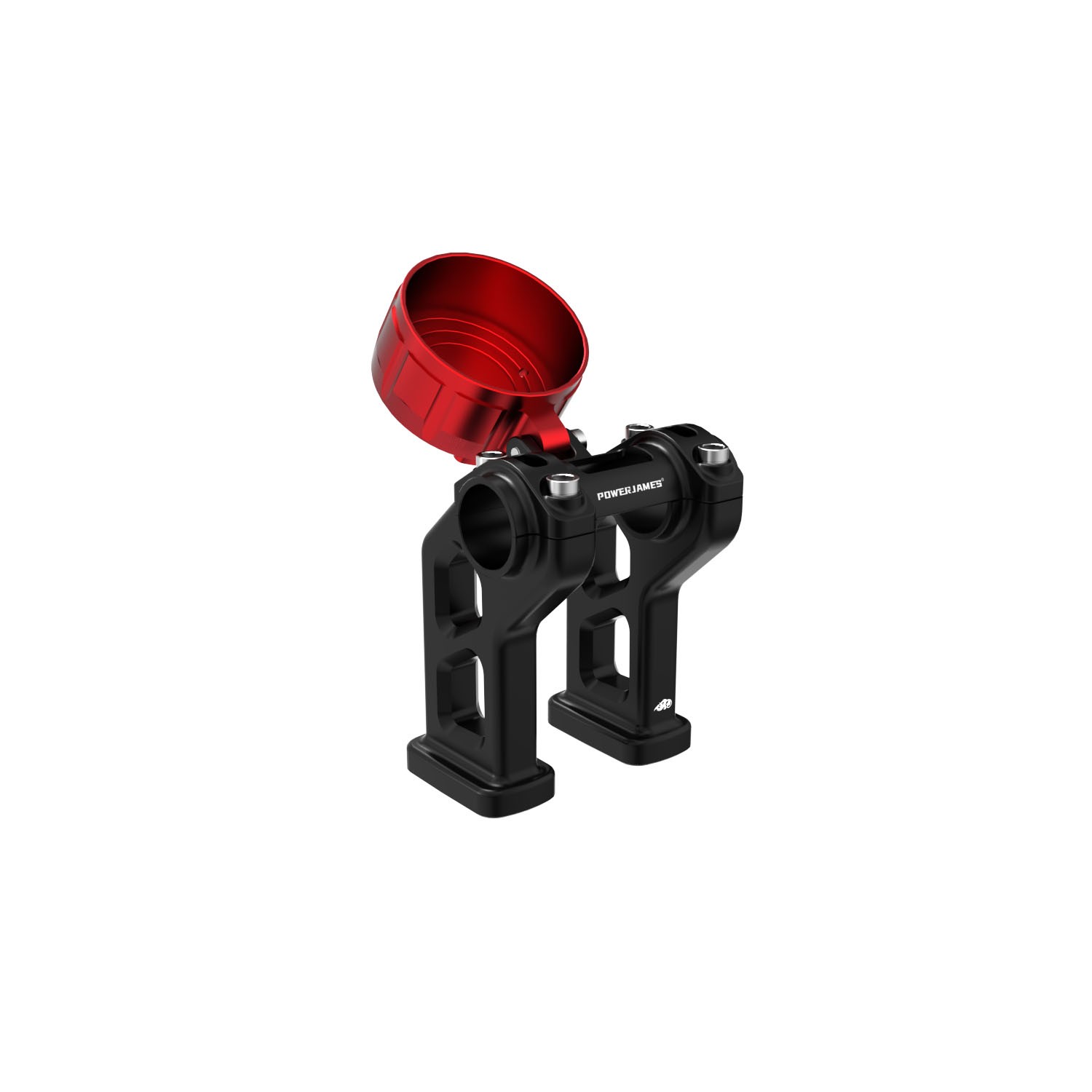 5″ Black Risers with Red Gauge Mount Bracket for Harley 18-25 Fat Bob FXFB FXFBS