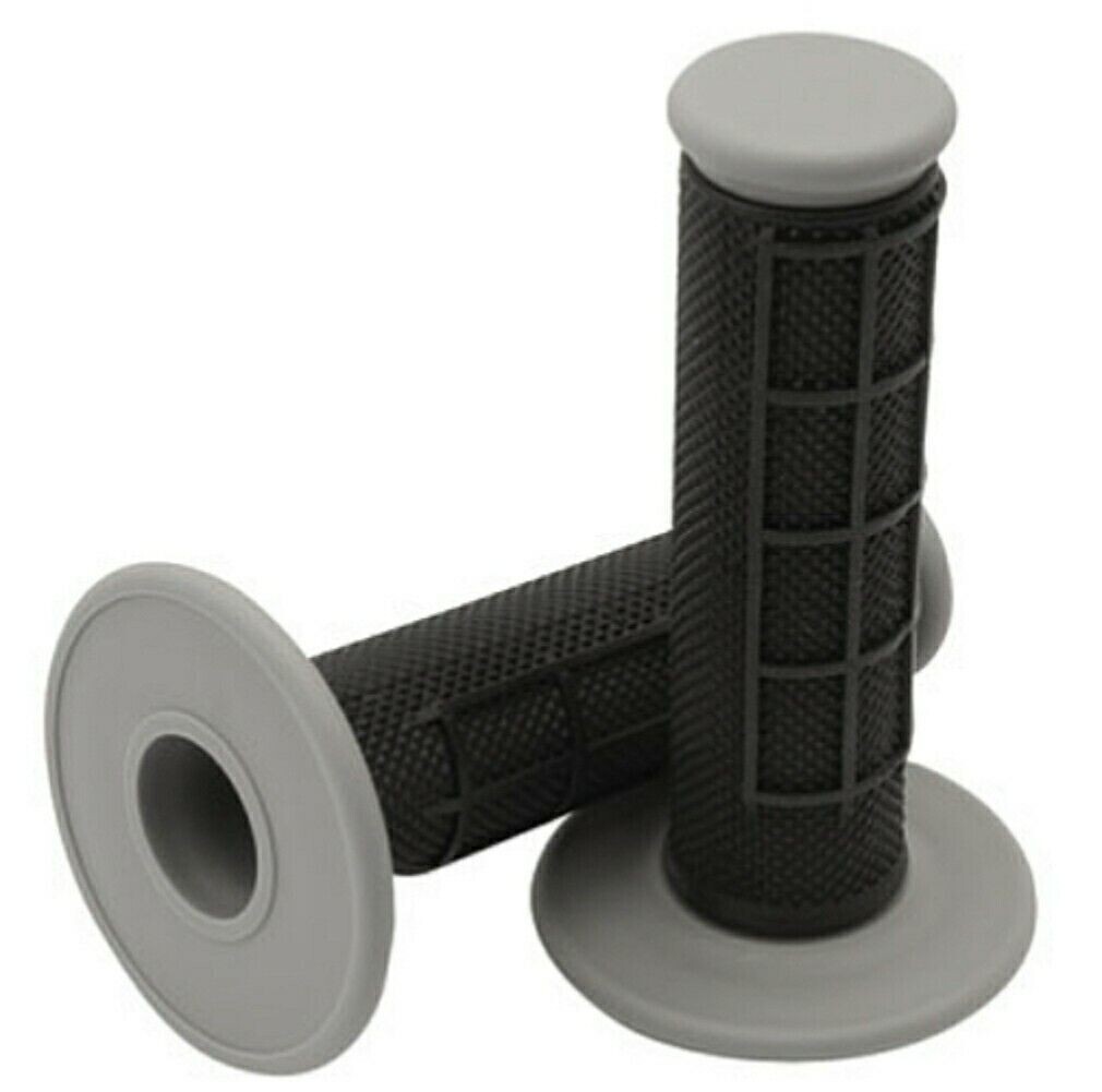 Tusk MX Grips Half Waffle DUAL Compound Black Motorcycle Dirt Bike Dual Sport