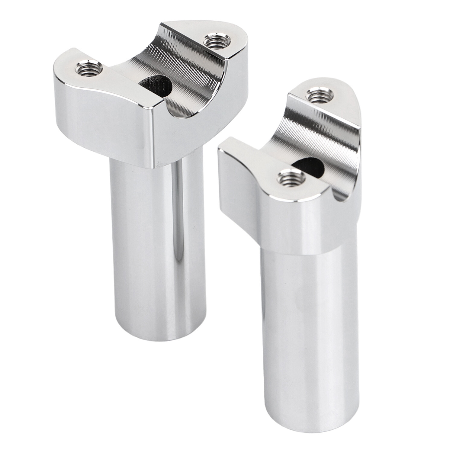 Chrome 4″ Tall Straight Handlebar Risers For Harley Low Rider Road King Softail
