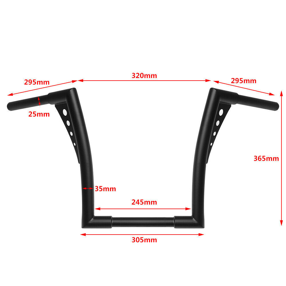 12″ Inch Rise Ape Hanger Handlebars For Harley Softail Dyna Sportster Custom