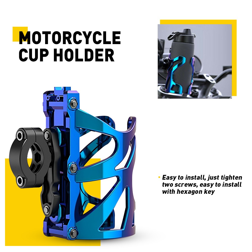 Universal Motorcycle Cup Holder Fit Honda, Handlebar Kawasaki Yamaha, SuzUSi,