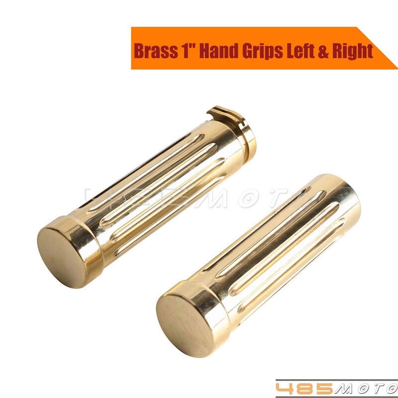 Pair Brass 1″ Hand Grips Left & Right for Harley-Davidson Dyna Softail Touring