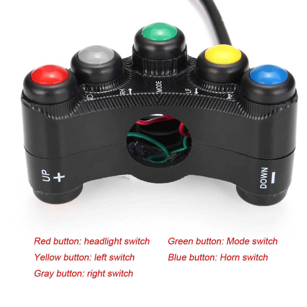 Universal New Motorcycle Race Bike Handlebar Switches Assembly 7 Button Array
