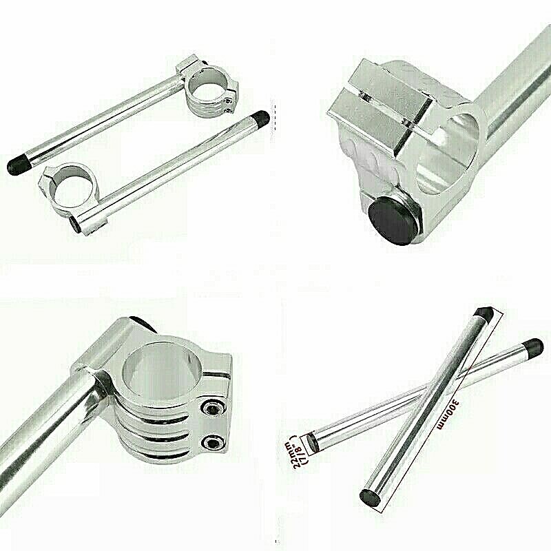 41mm MOTORCYCLE CLIP ONS Handlebars Fork Tube SILVER/ALLOY