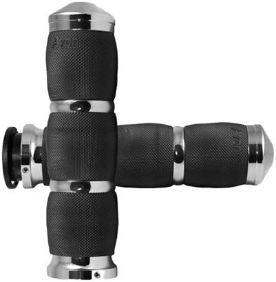 Avon Air Cushion Grips Black Anodized 3-Ring 1in Bars Pair