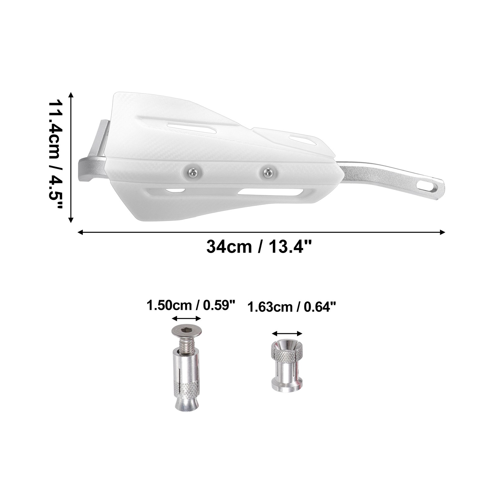 1 Set White Off-road Motorcycle Aluminum Alloy Handlebars Plastic Handguards