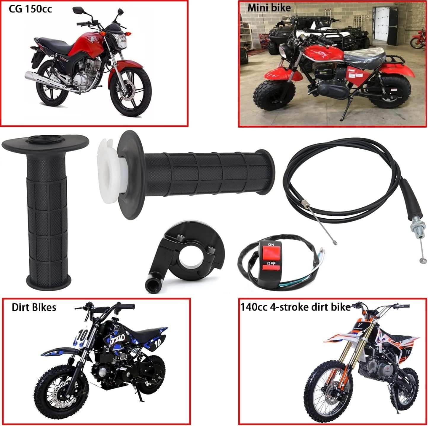 Durable 22mm Twist Throttle Grips with Easy Installation for Dirt Bikes & ATVs