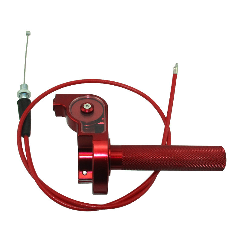 Red CNC Alloy Twist Throttle +Cable For XR50 CRF50 KLX110 TTR SSR YCF Moto Parts