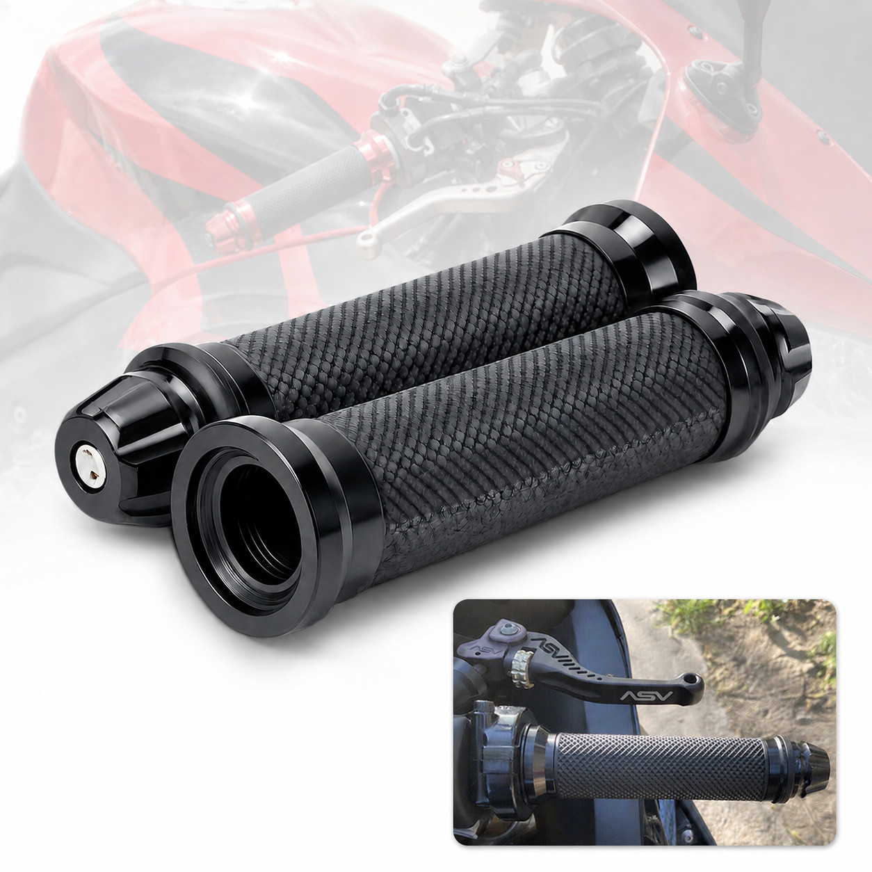 7/8″ Motorcycle Hand Grip Handlebar For Yamaha YZF R6 R1 Suzuki Honda CBR600